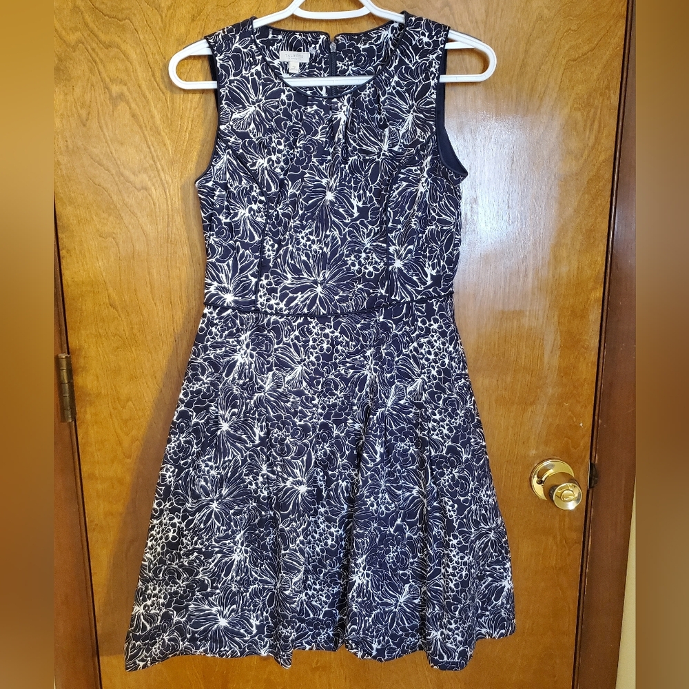 Talbots blue floral dress 4p